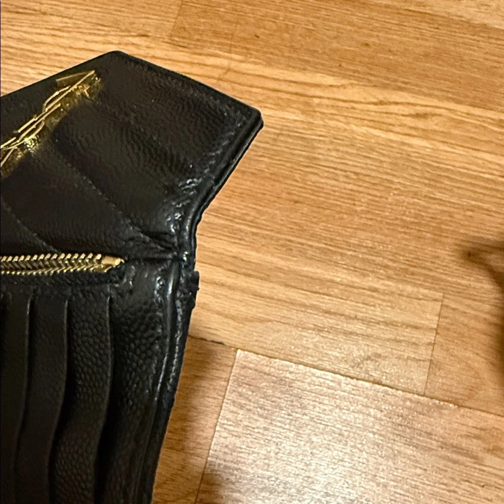 Saint Laurent Black Quilted Envelope Card Wallet with Gold YSL Emblem - Picture 5 of 11